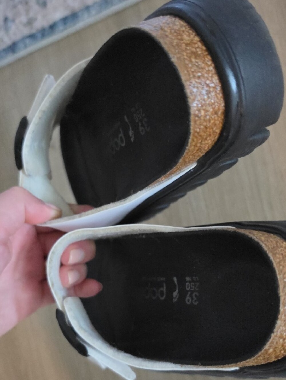 Birkenstock Papillo White and Black Two-Strap Platform Sandals - Picture 7 of 8